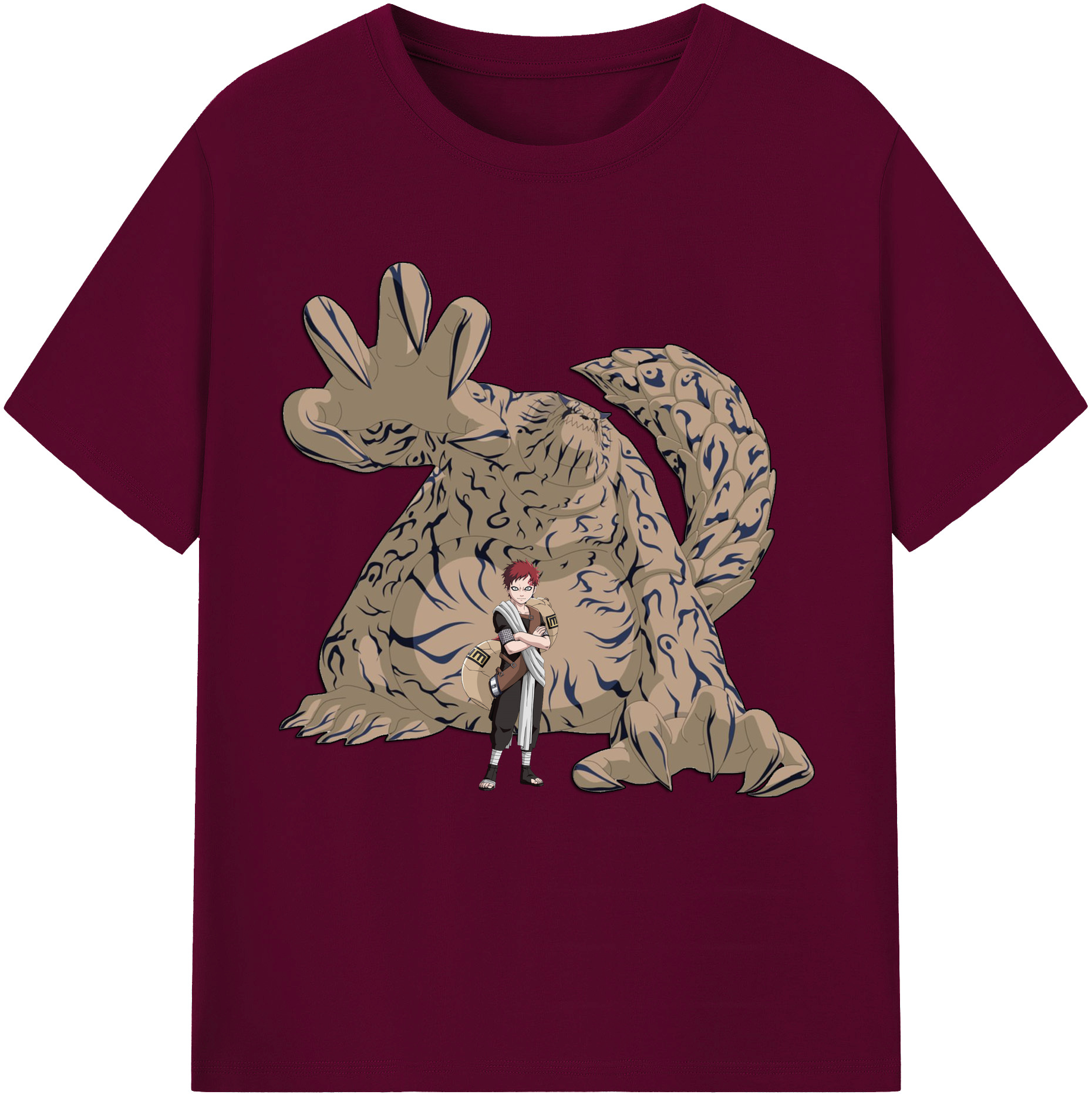（画像用） NARUTO -ナルト- ガアラ Gaara レディースカジュアルプリントTシャツ（綿100％）